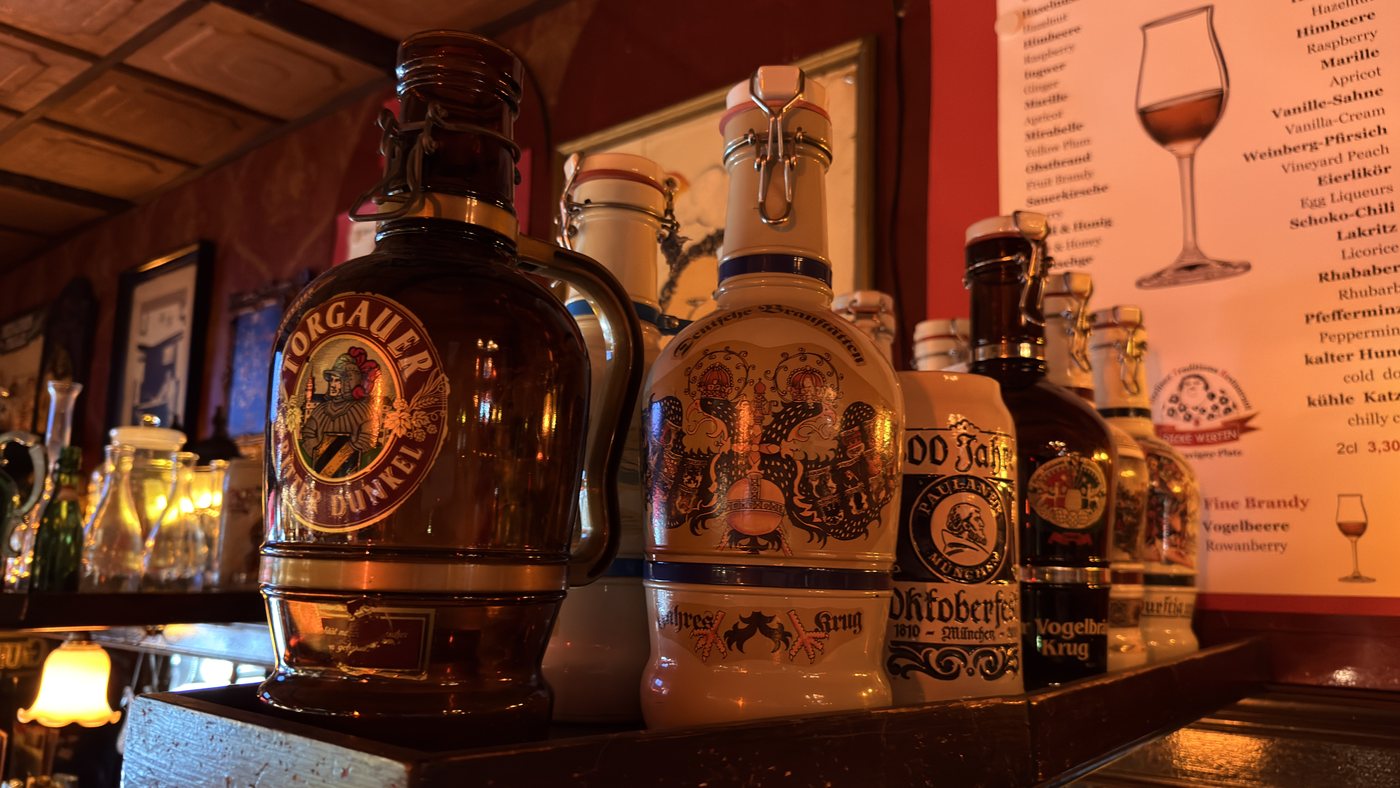 Stoneware mugs at the bar
